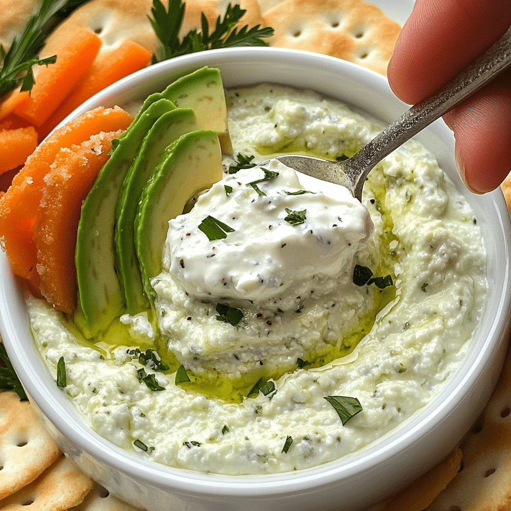 Herbed Avocado Cottage Cheese Dip