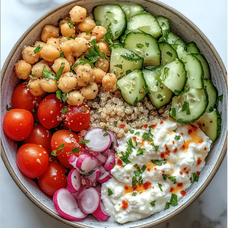 Mediterranean Quinoa Cottage Cheese Bowl