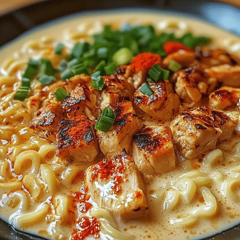 Spicy Chicken Ramen with Creamy Garlic Sauce