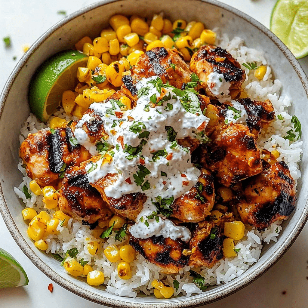 Street Corn Chicken Rice Bowl