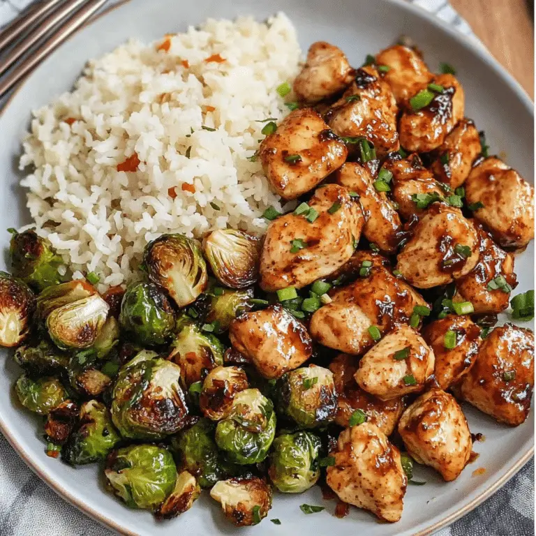 Air Fryer Sweet Chili Chicken and Brussels Sprouts