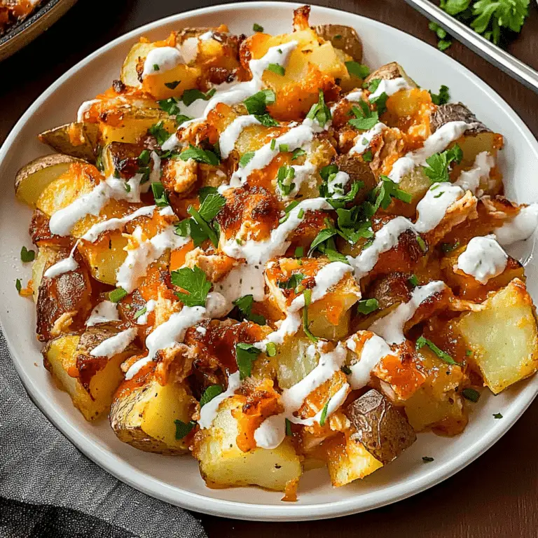 Buffalo Chicken Roasted Potato Bake