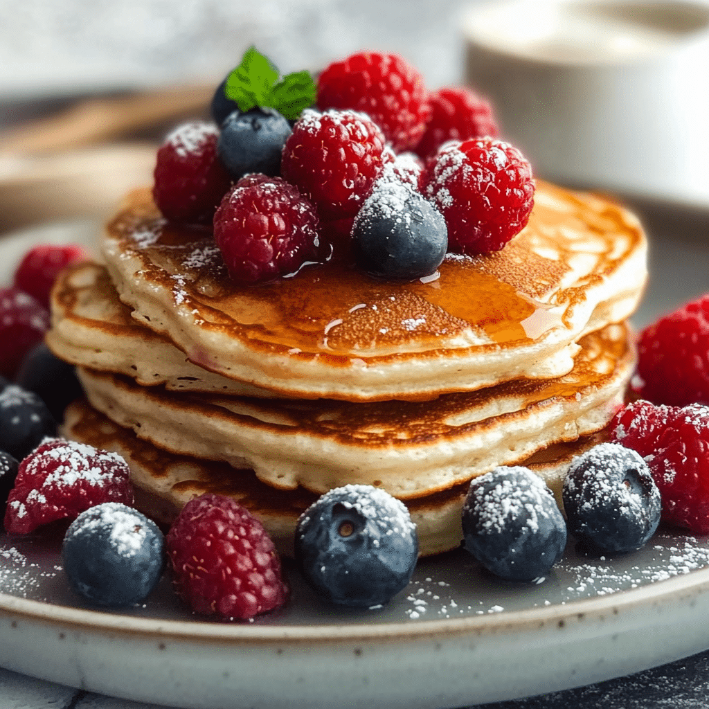 Cottage Cheese Pancakes with Berries