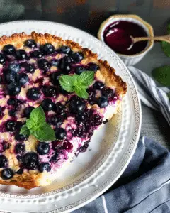 Cottage Cheese and Oat Casserole with Blueberries 