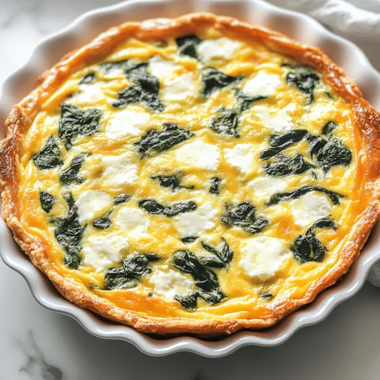 Cottage Cheese and Spinach Crustless Quiche