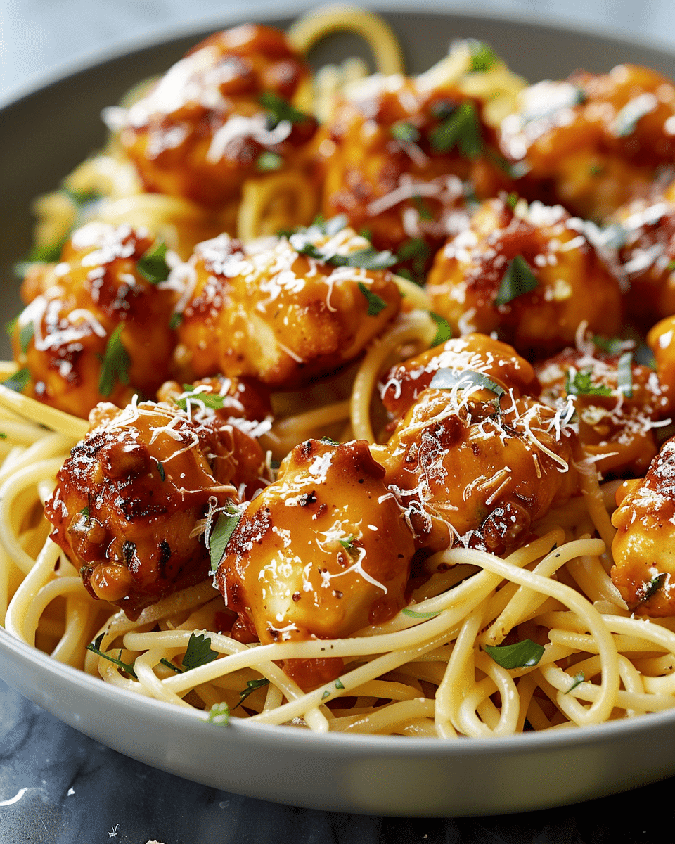 Garlic Butter Chicken Bites with Creamy Parmesan Pasta – A Comforting and Flavorful Dish