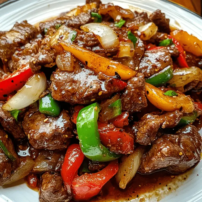 Pepper Steak with Bell Peppers and Onion