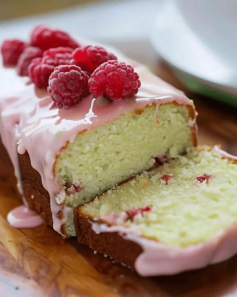 Raspberry Glazed Key Lime Cake