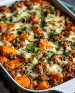 Healthy Ground Turkey Sweet Potato Bake