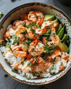 Best Shrimp Rice Bowls with Spicy Mayo