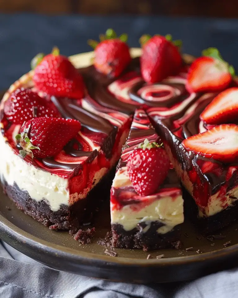Chocolate Strawberry Swirl Cheesecake