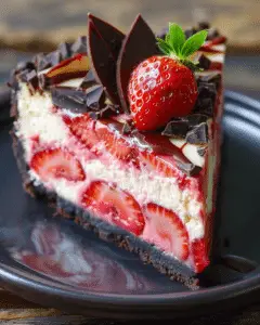 Chocolate Strawberry Swirl Cheesecake
