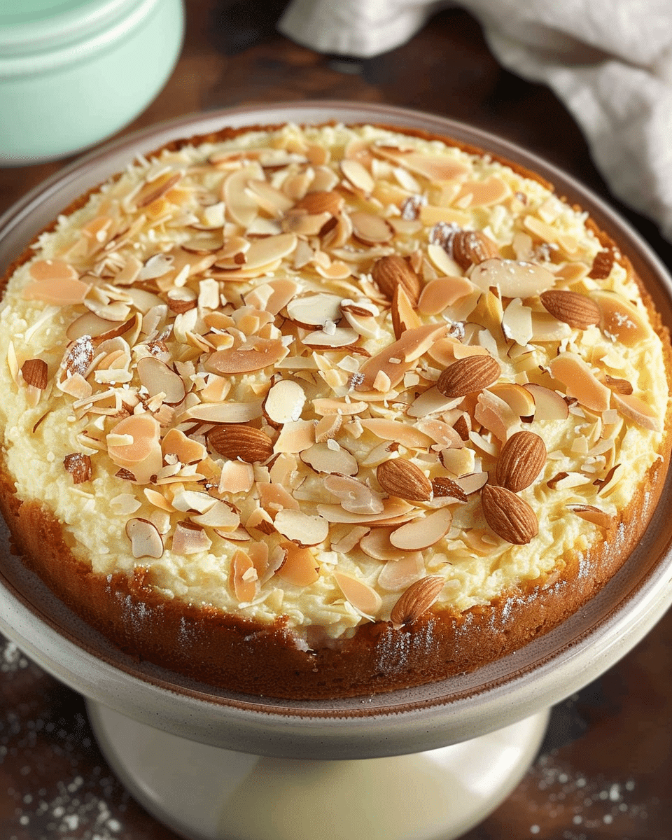 Lemon Almond Cottage Cheese Cake