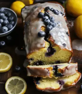 Lemon Blueberry Loaf with Zesty Glaze