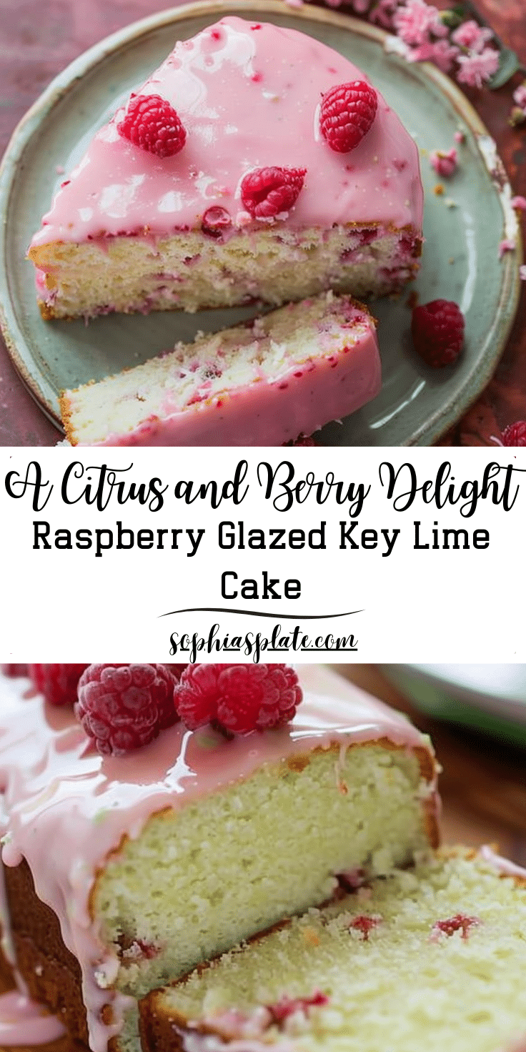 Key Lime Raspberry Cake Raspberry Glazed Key Lime Cake | Sophia's Plate