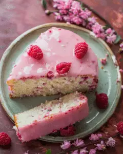 Raspberry Glazed Key Lime Cake