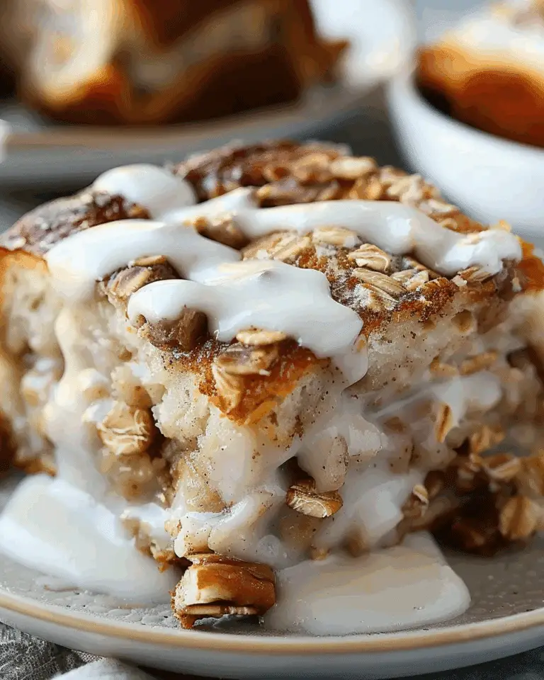 High-Protein Cinnamon Roll Baked Oatmeal