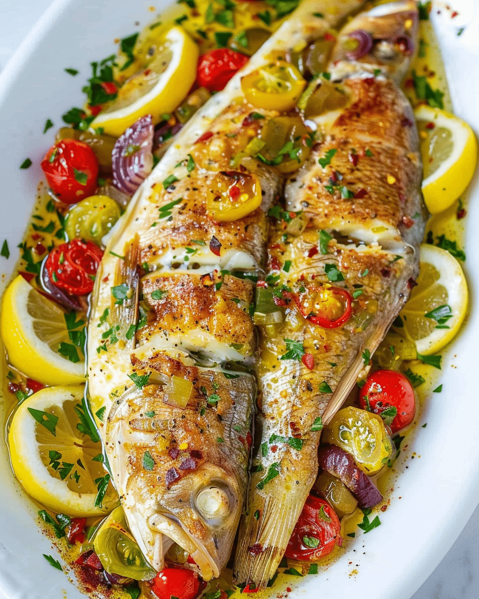 Easy Mediterranean Baked Mackerel Fish