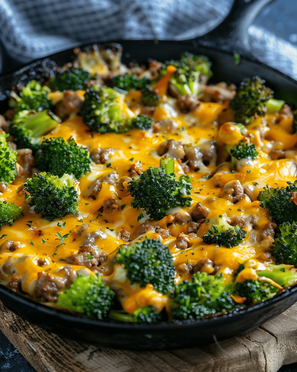 Keto Hamburger Broccoli Skillet