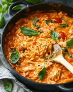 Creamy Tomato Orzo with Chicken