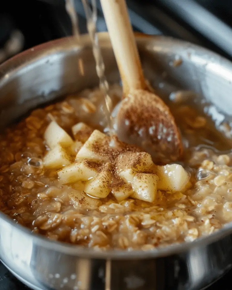 Apple Cinnamon Oatmeal on the Stove