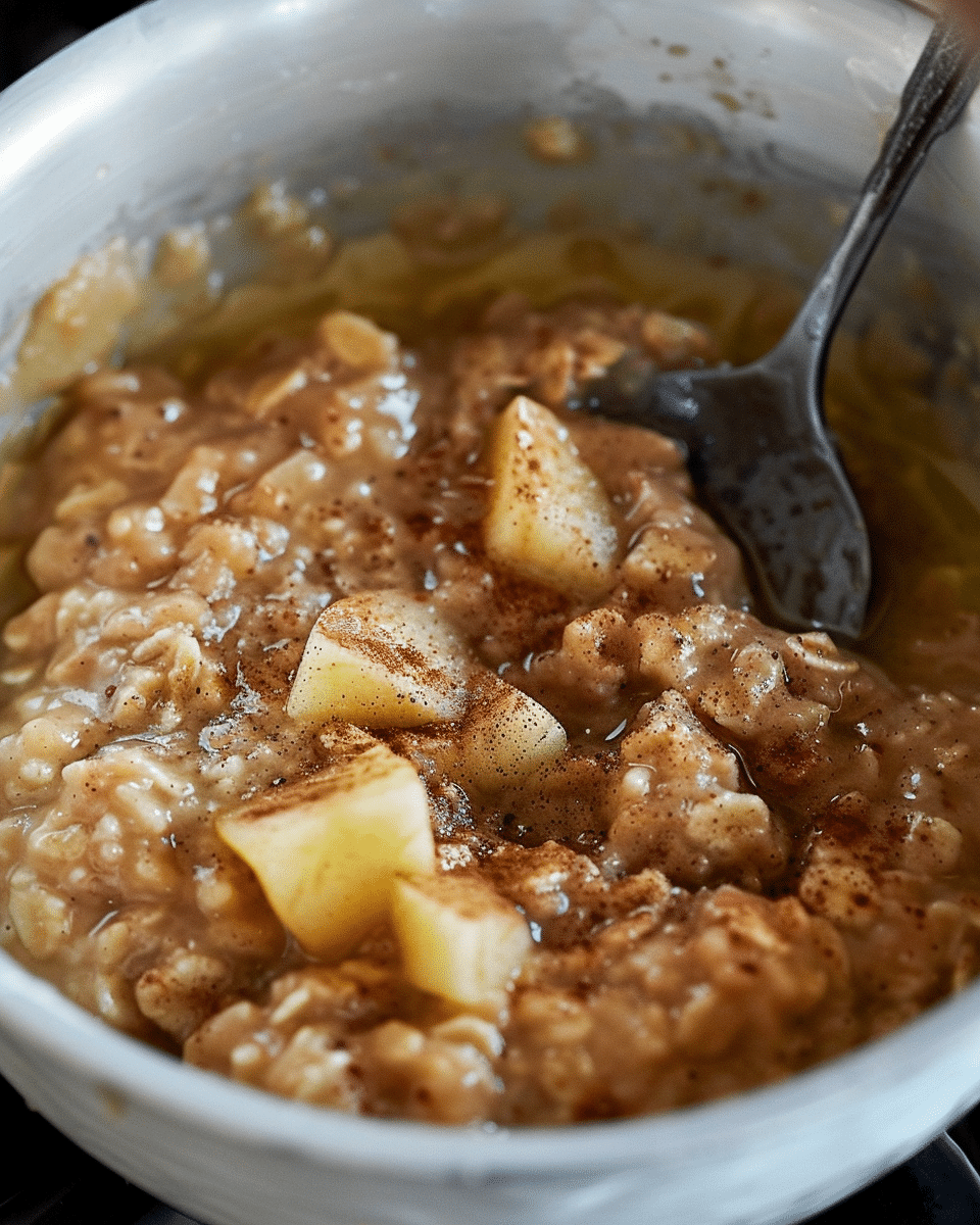 Apple Cinnamon Oatmeal on the Stove