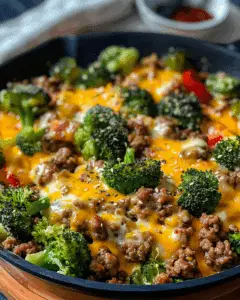Keto Hamburger Broccoli Skillet