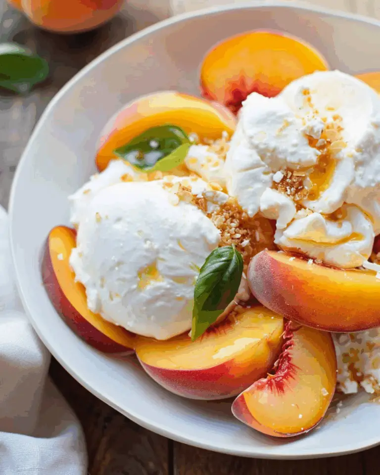 Peach and Burrata Caprese Salad Delight