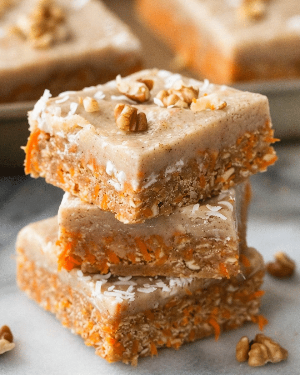 Healthy No-Bake Carrot Cake Breakfast Bars