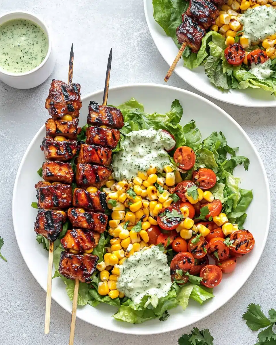 BBQ Chicken Skewer Salad Recipe