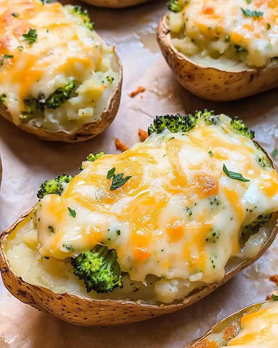 Broccoli and Cheddar Twice-Baked Potatoes Recipe