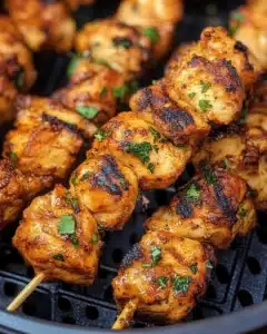 Air Fryer Garlic Parmesan Chicken Skewers (+Video) Recipe