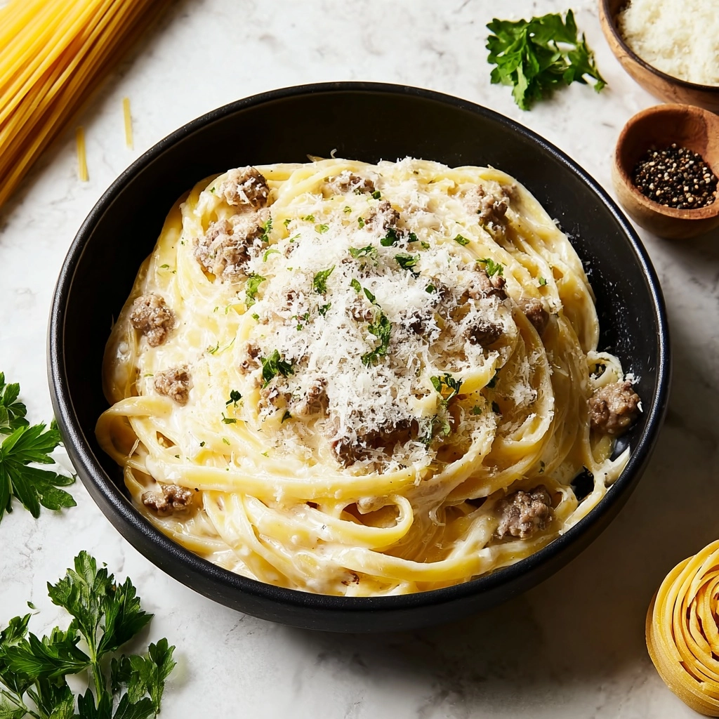 Cheesy Garlic Butter Linguine Pasta with Savory Ground Beef 6 Cheesy Taco Rice Recipe - Recipe Image