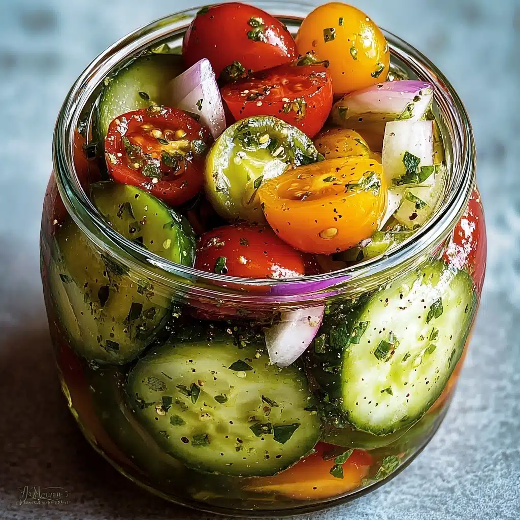 Marinated Cucumbers, Onions, and Tomatoes 6 Mediterranean Veggie Bowls Recipe - Recipe Image