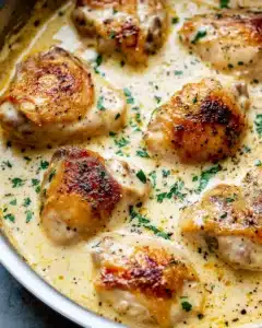 Creamy Oven Baked Chicken Thighs Recipe