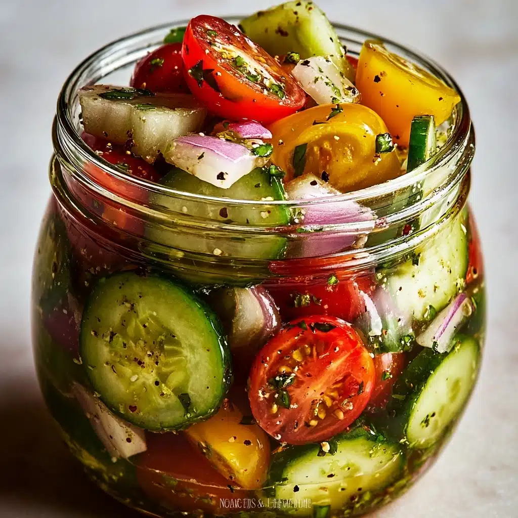 Marinated Cucumbers, Onions, and Tomatoes 5 Mediterranean Veggie Bowls Recipe - Recipe Image