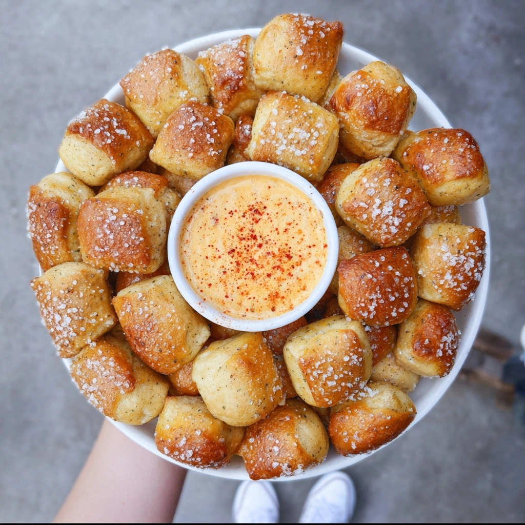Soft Pretzel Bites with Vegan Cheese Sauce Recipe 6 Soft Pretzel Bites with Vegan Cheese Sauce Recipe - Recipe Image