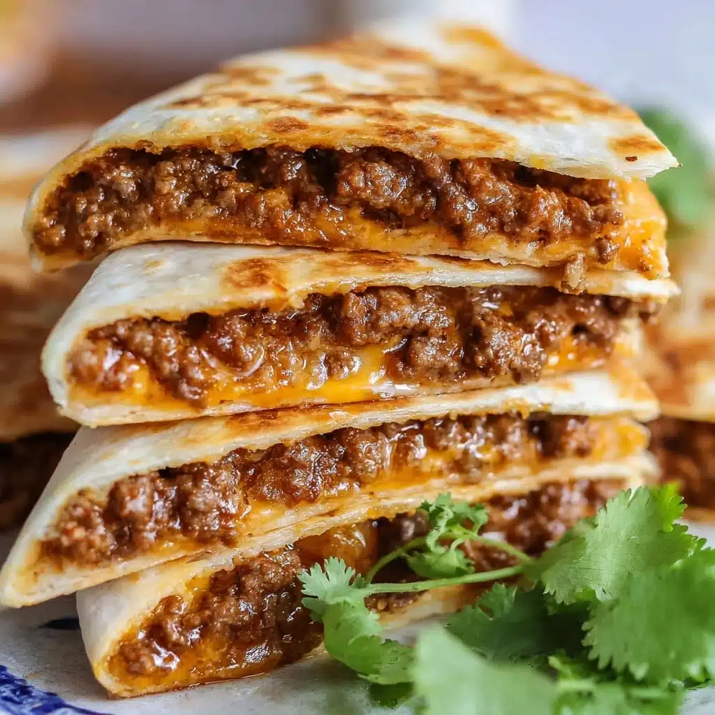 Cheesy Ground Beef Quesadillas Recipe 6 Cheesy Ground Beef Quesadillas Recipe - Recipe Image