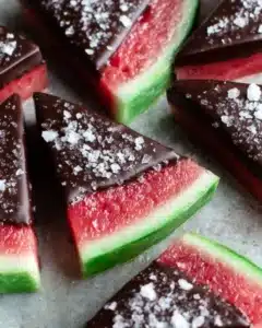 Sea Salt Dark Chocolate Watermelon Slices Recipe