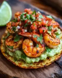 Grilled Shrimp Tostadas with Guacamole & Pico de Gallo Recipe