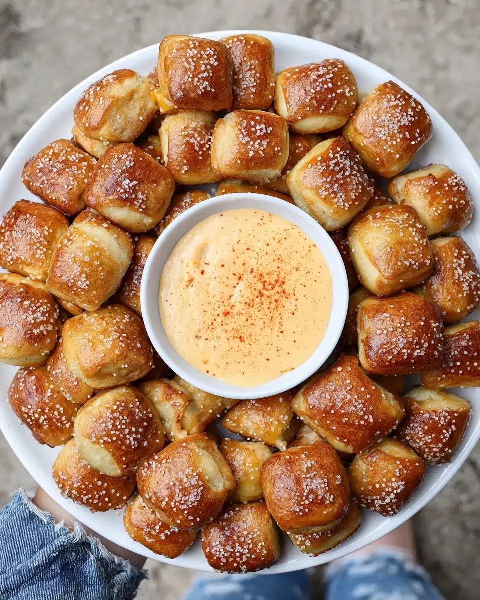 Soft Pretzel Bites with Vegan Cheese Sauce Recipe