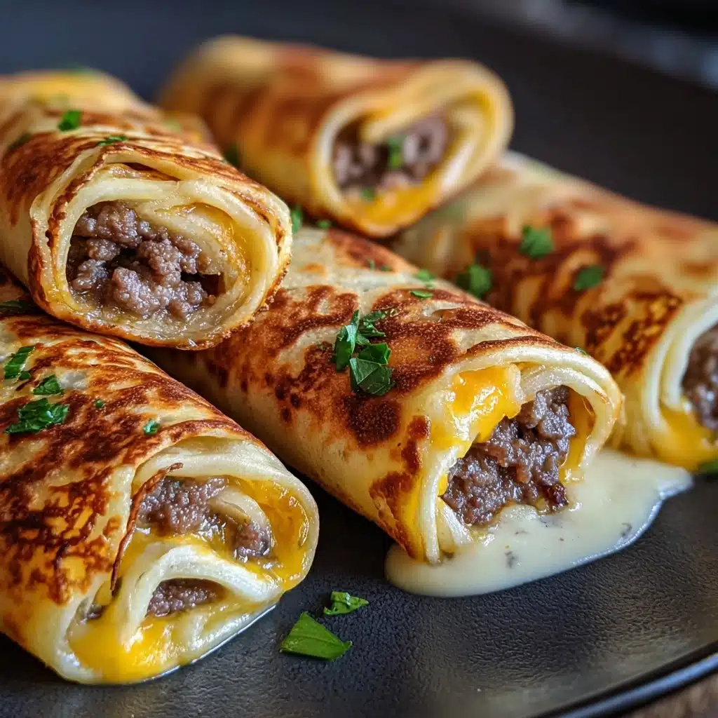 Easy Garlic Butter Beef Cheeseburger Rollups Recipe - Recipe Image