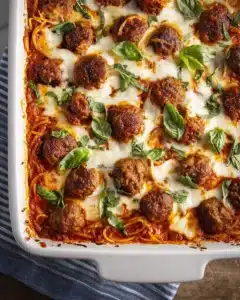 Baked Spaghetti and Meatballs Recipe